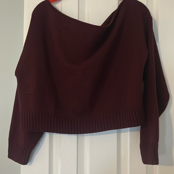 NWOT Miss Selfridge off the shoulder slouchy knit rose sweater - Picture 10 of 16